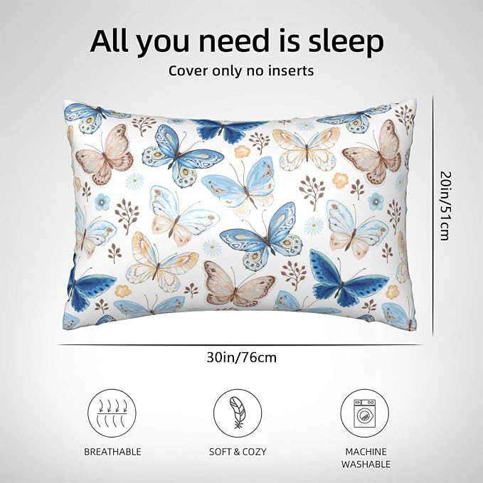 Vintage Blue Brown Butterfly