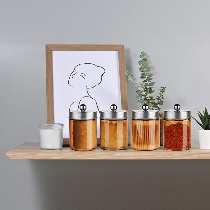 Jar Gold Amber/Lid Brushed Nickel