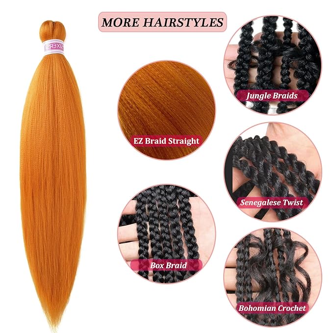 Burnt Orange Braiding Hair