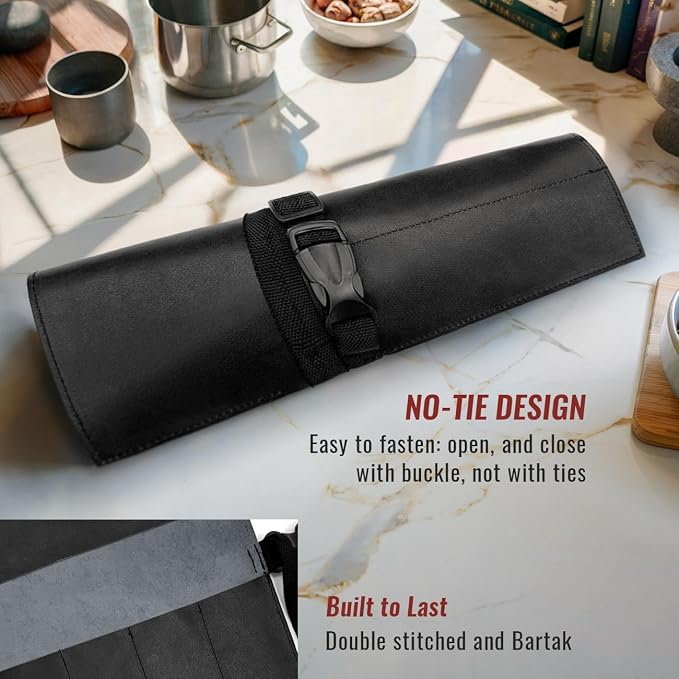 Knife Roll 4 Slots Black