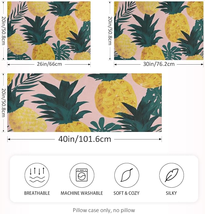 Light Pink Pineapples and Tropical Leaves
