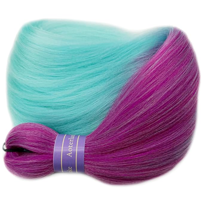 Pink and Mint Braiding Hair Pre Stretched