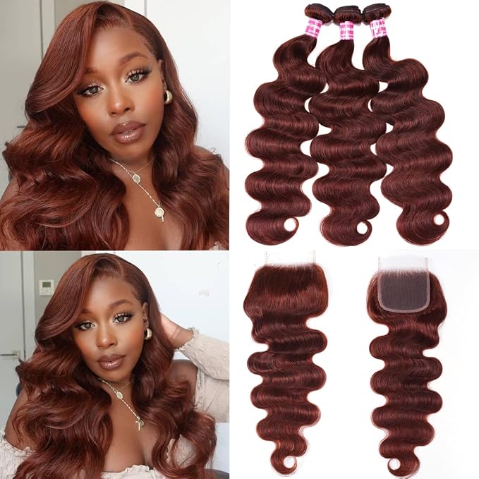 Copper Red bundles with Closure