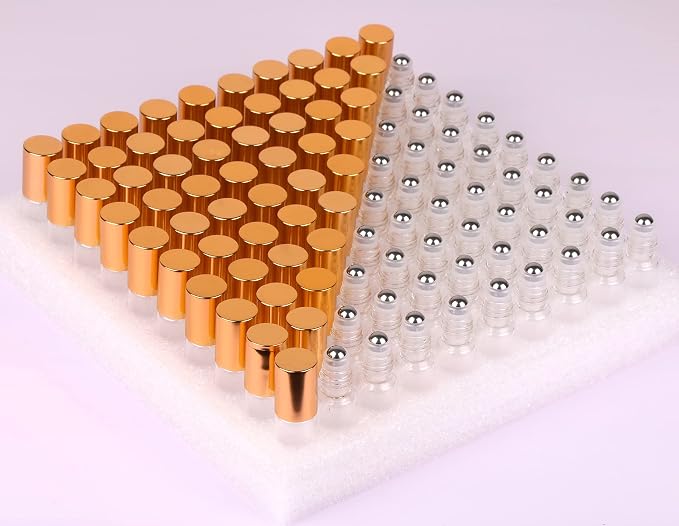 Clear Roller Bottles - 100 PACK