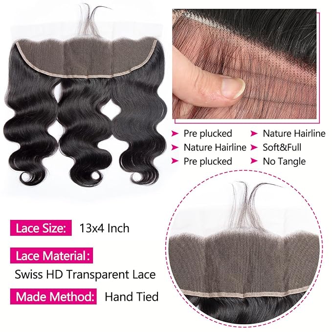 body wave bundles with 13x4 frontal