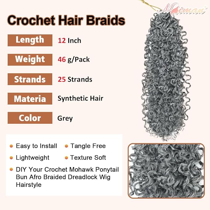 Yanky Twist Crochet Hair-Silver Grey