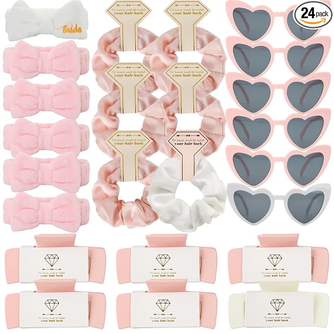 24pcs White&Pink headband