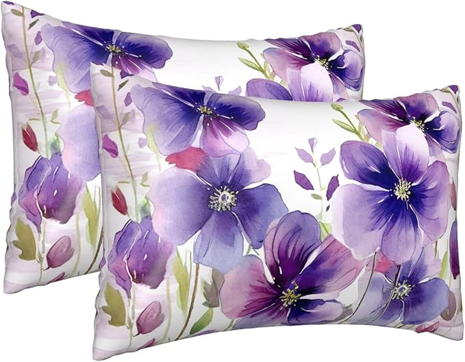 Watercolor Purple Flowers