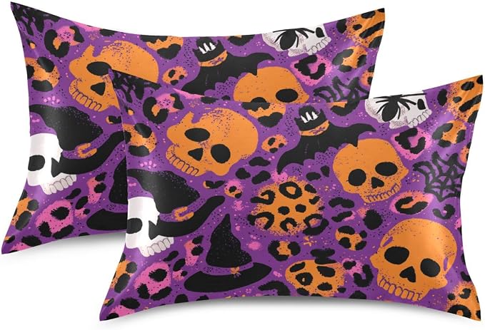 Halloween Leopard Skulls Hats Purple