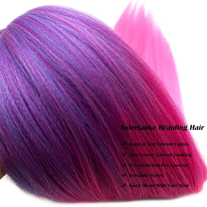 Blue and Pink Braiding Hair Pre Stretched