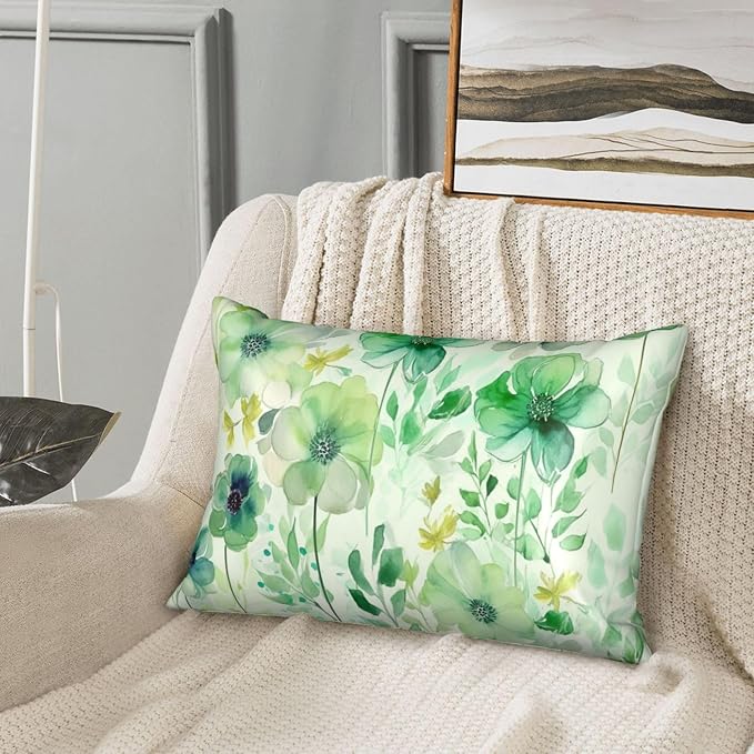 Watercolor Green Flowers