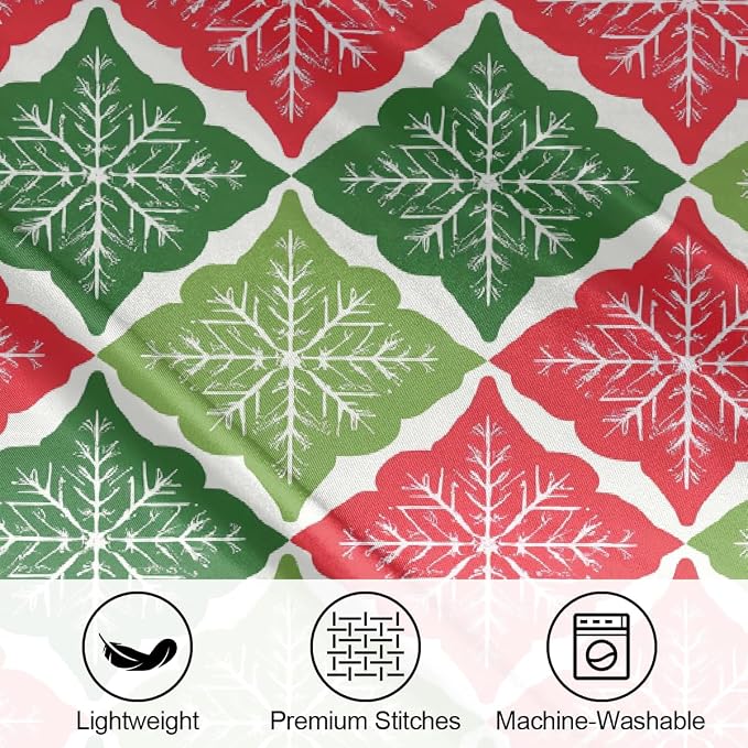 Red Green Snowflakes Retro