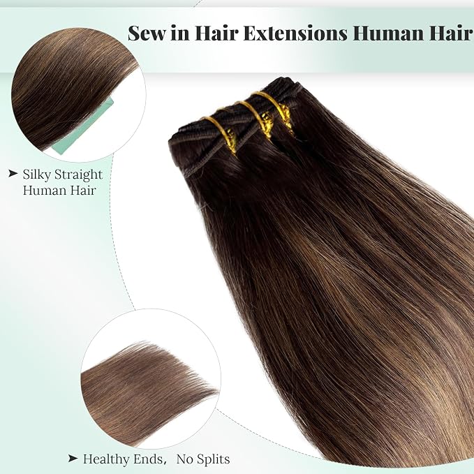 #2T6P2 Balayage Dark Brown Mixed Chestnut Brown