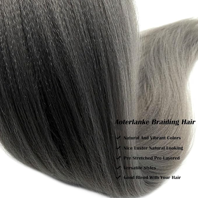 Gray Braiding Hair Pre Stretched