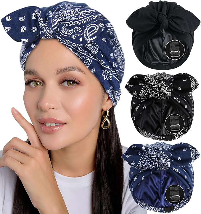 3pcs- Black, Paisley (Black + Navy)