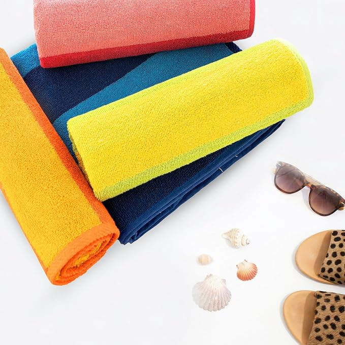 Malibu Beach Towels 4 Pieces - Orange, Blue, Pink, Green