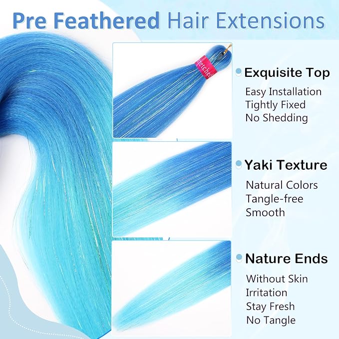 ombre blue mix tinsel