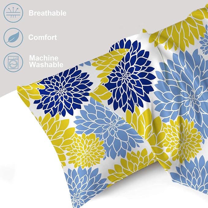 Yellow Navy Blue Flower