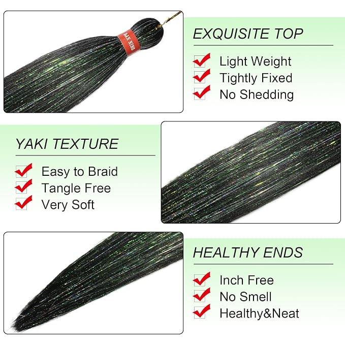black with tinsel