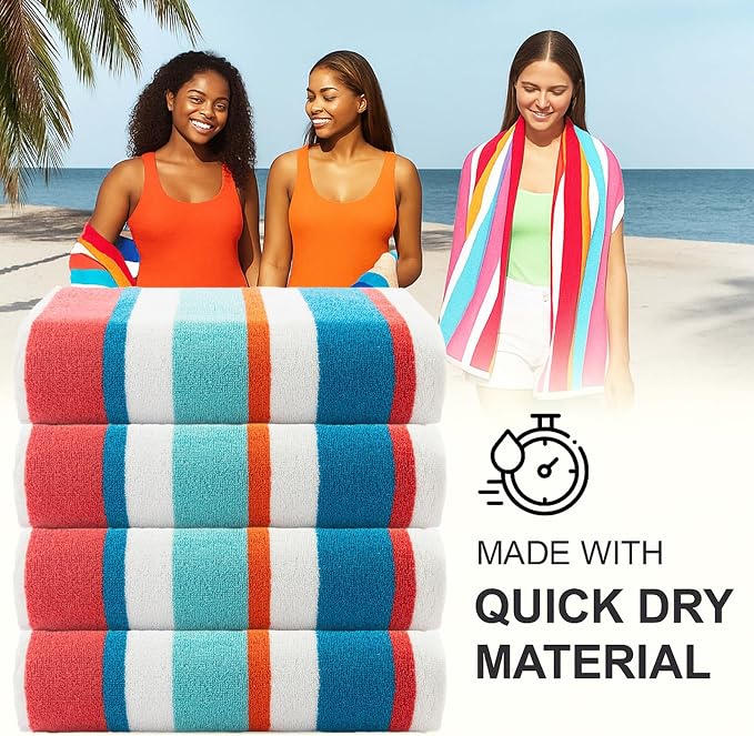 Bora Bora Beach Towel, 4 Pieces - Turquoise