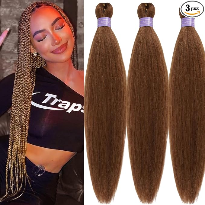 Mixed Honey Blonde Brown Braiding Hair Pre Stretched