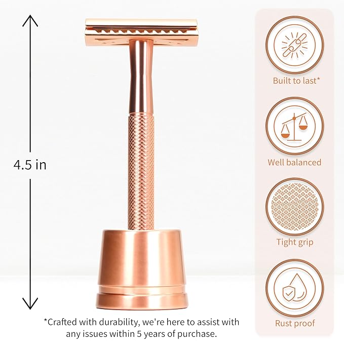 Rose Gold Razor with Stand