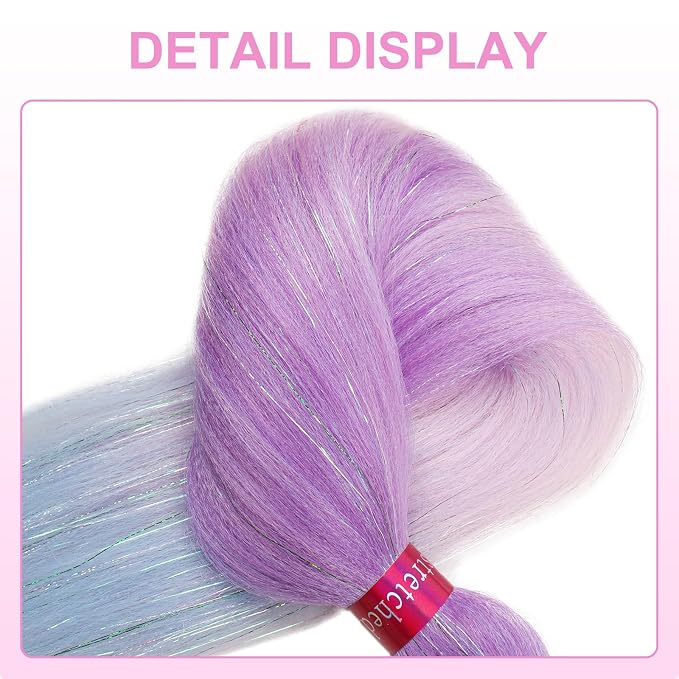 ombre purple-pink-babyblue tinsel
