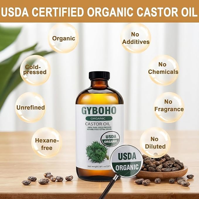 4pcs Castor Oil Pack Wrap With 8oz Oil
