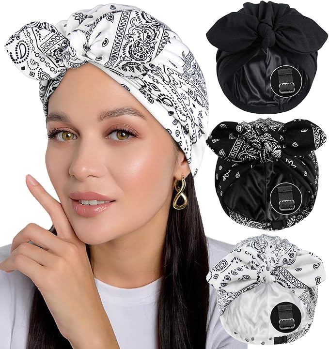 3pcs- Black, Paisley (Black + White)