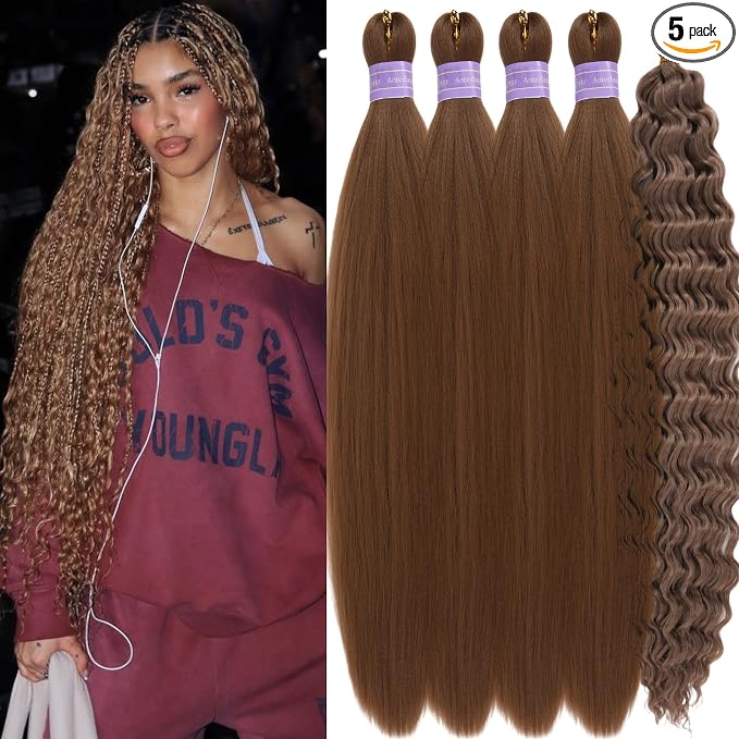 Ash Brown Braiding Hair with Boho Curls
