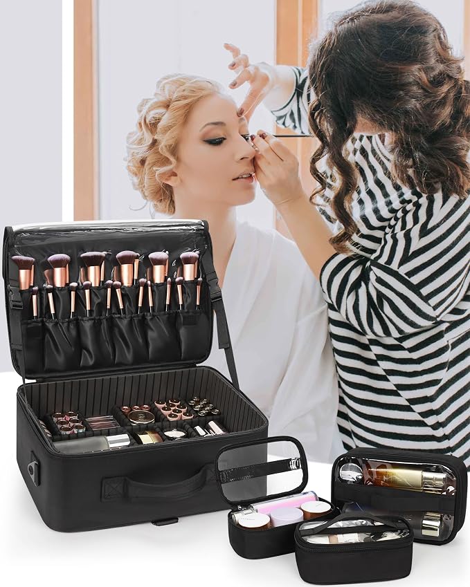 black with 3 clear bags