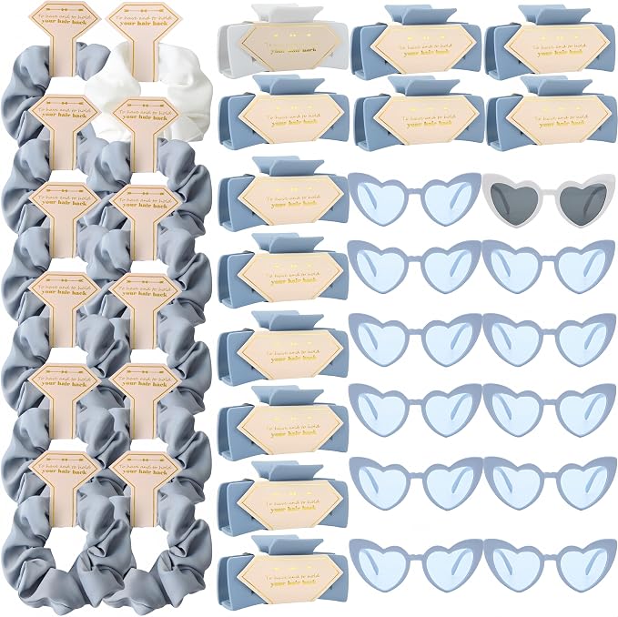 36pcs White&dusty Blue