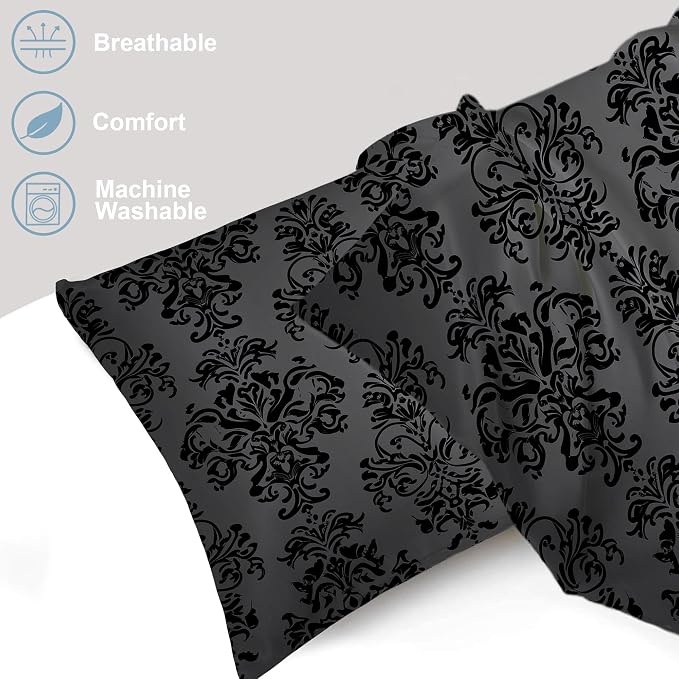 Damask Floral Black