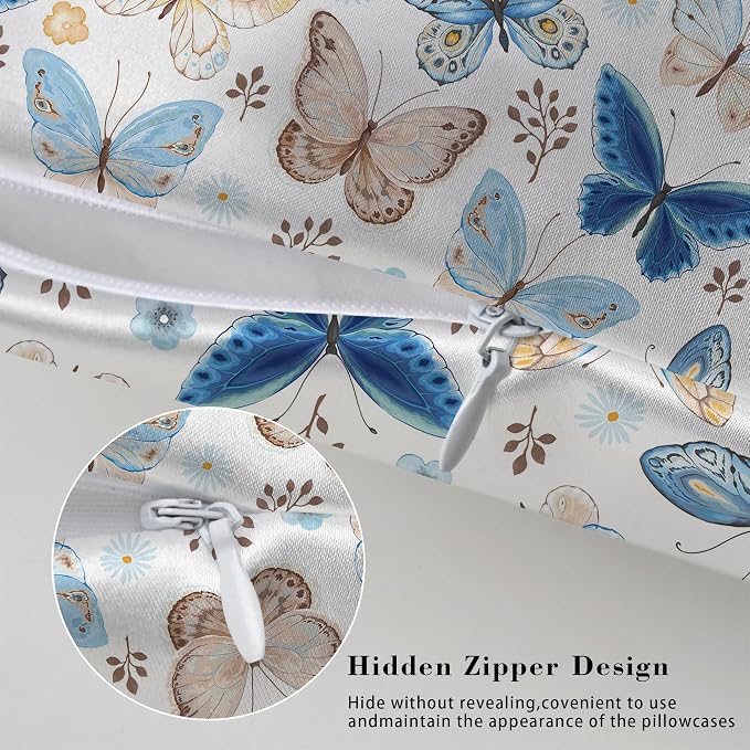 Vintage Blue Brown Butterfly