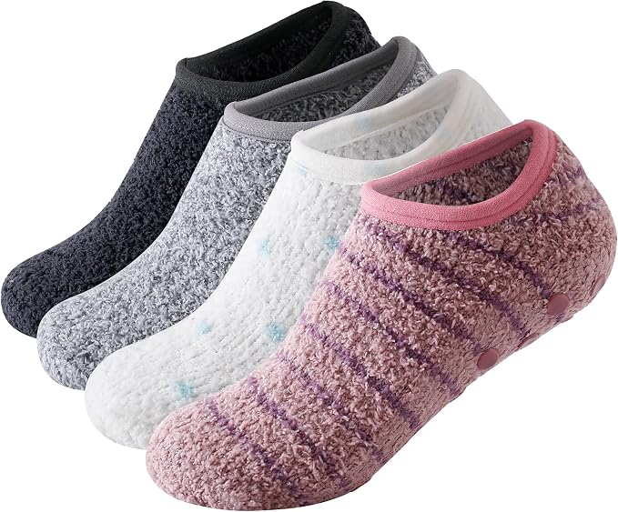 Gray/Light Gray/White/Dark Pink 4pairs