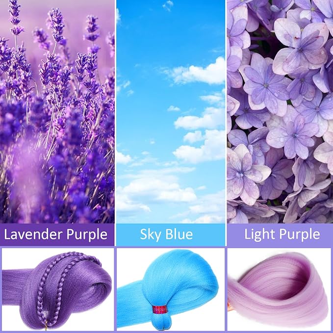 light blue+purple+lavender