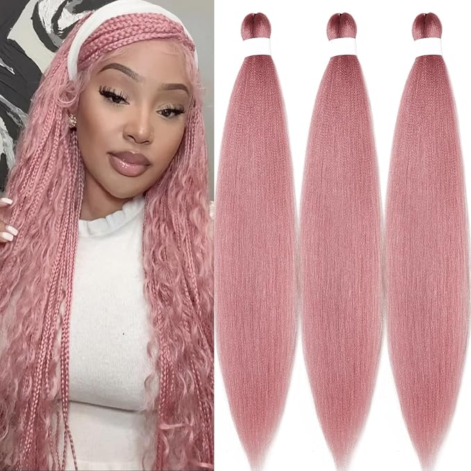Dark Rose Gold Braiding Hair 3 Packs