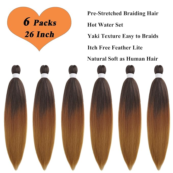 1B/30/27 Braiding Hair 6 Packs