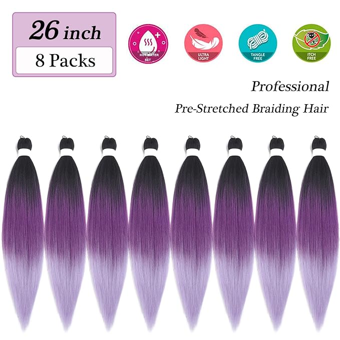 Purple Ombre Braiding Hair