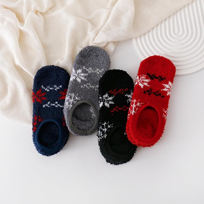 Snowflake Black/Navy/Gray/Red 4pairs