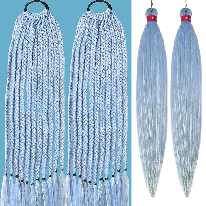 baby blue with tinsel