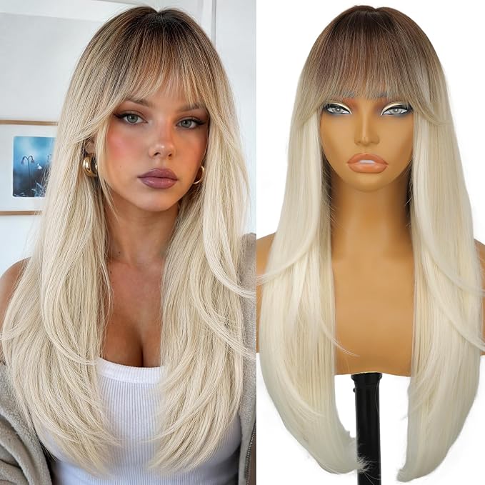 brunette & platinum ombre