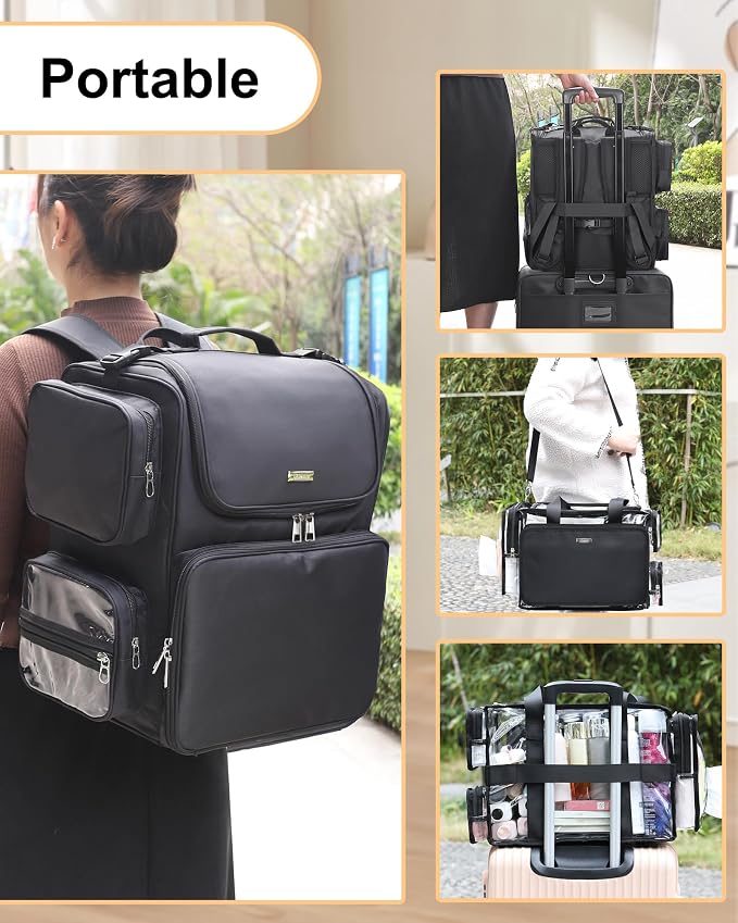 Black With large clear bag