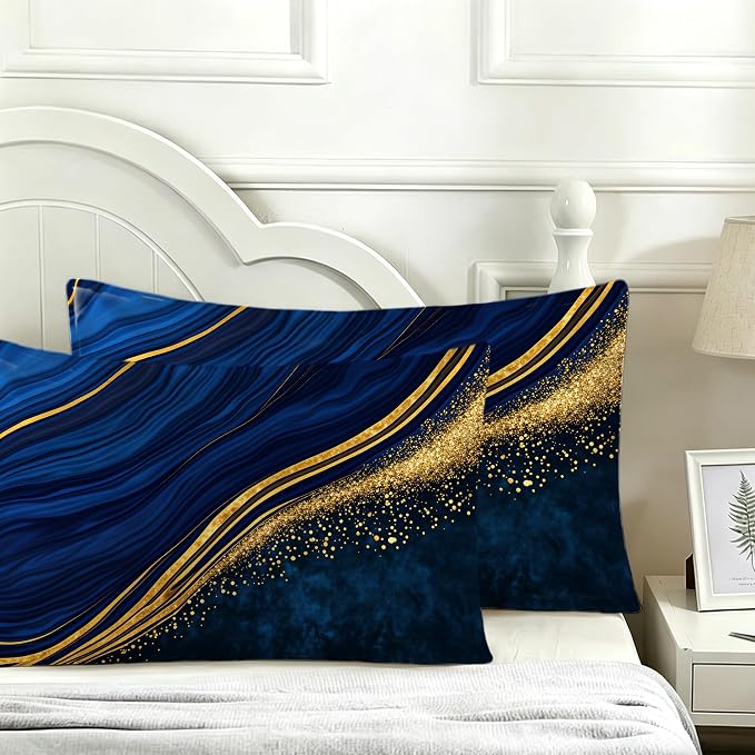 Abstract Blue Gold Marble