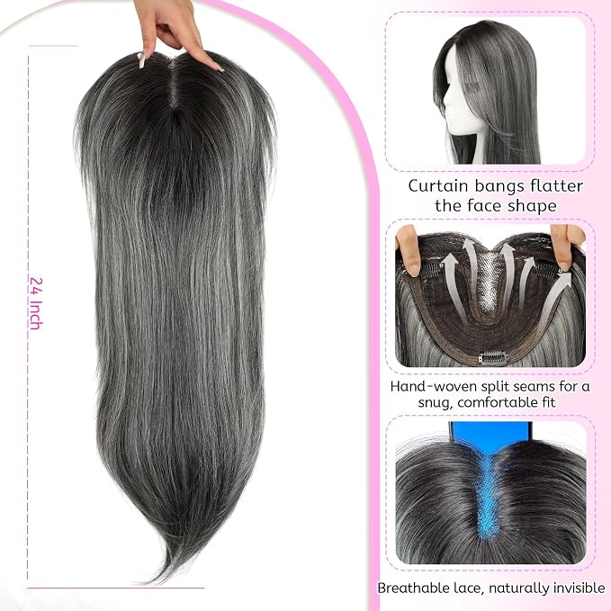 Dark Gray with Silver Highlights