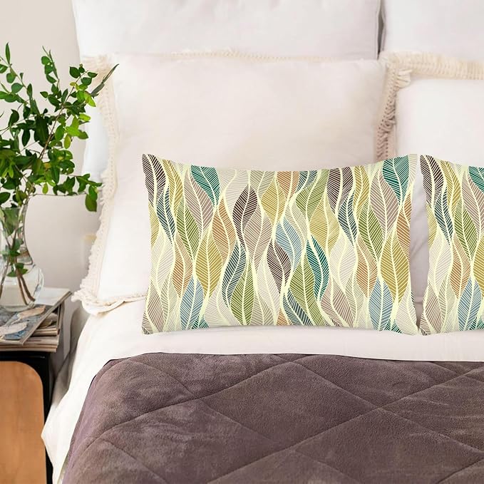 Colorful Leaves Wavy Lines