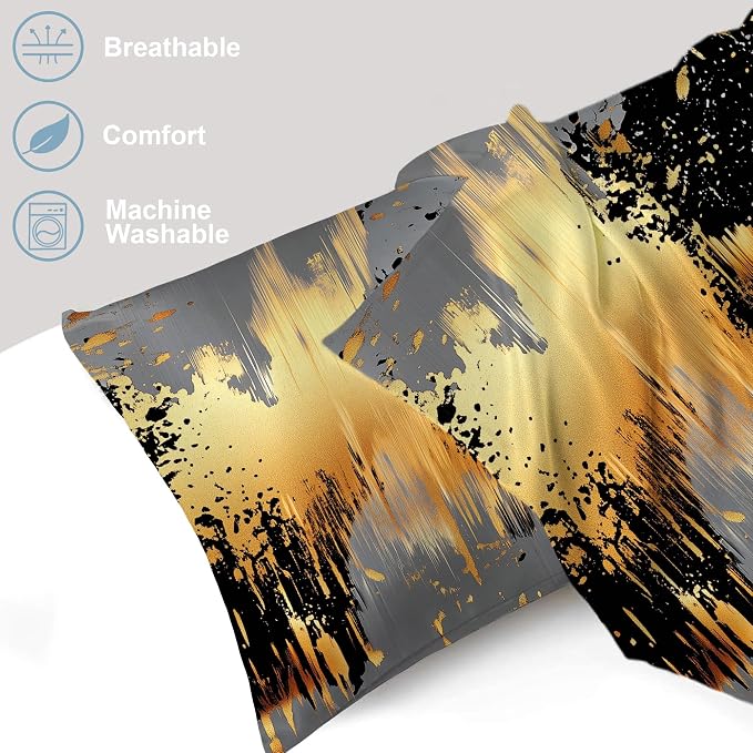 Abstract Black and Gold Sparkling
