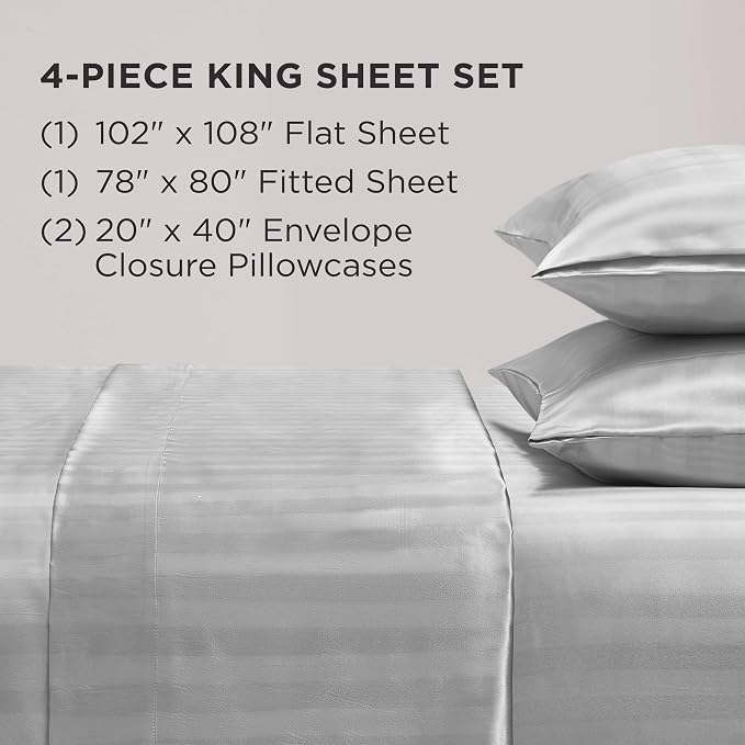 Grey Damask Stripe