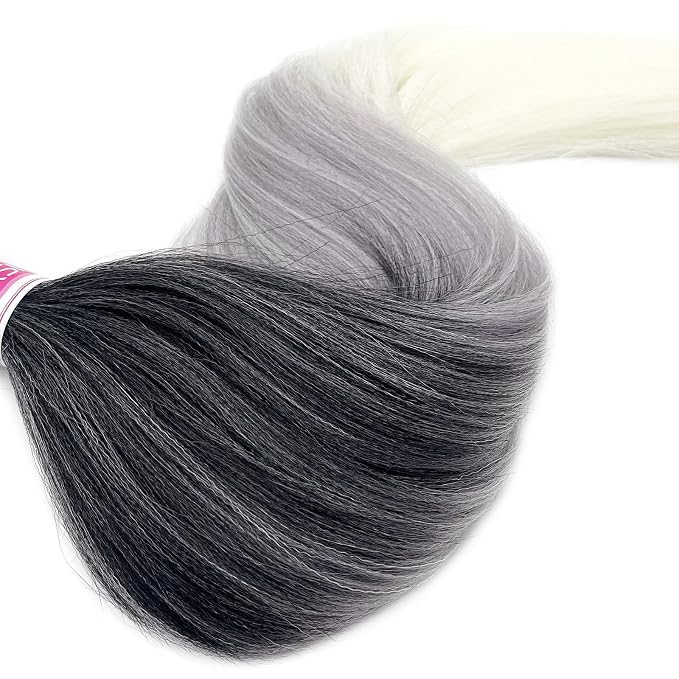 1B Grey White Ombre Braiding Hair
