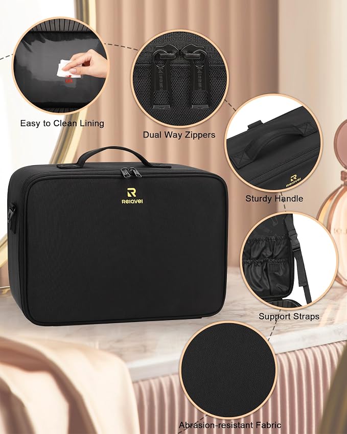 black with 3 clear bags